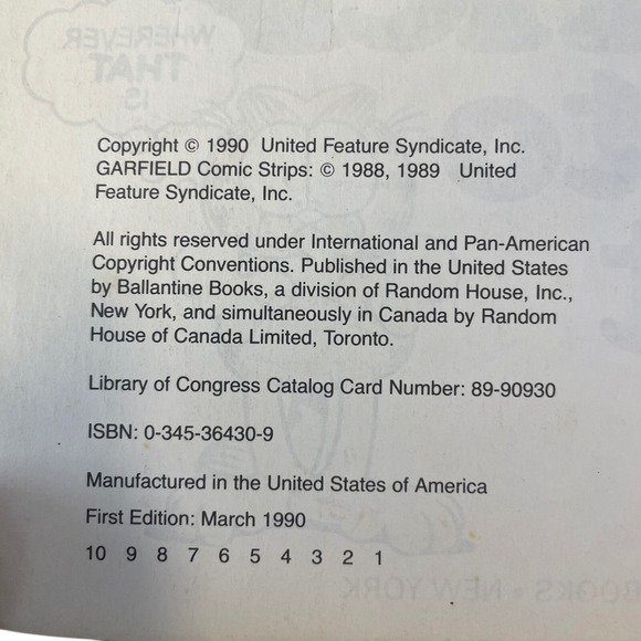 Vtg Garfield Goes to Waist Comic Jim Davis 18th Book FIRST EDITION 1990  READ - Picture 9 of 16